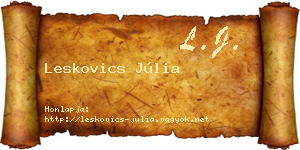 Leskovics Júlia névjegykártya