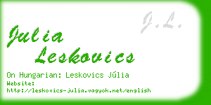 julia leskovics business card